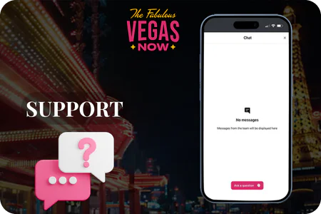 VegasNow customer support live chat window